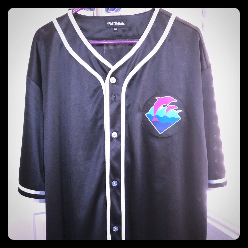 Pink Dolphin Baseball Jersey 3XL Like New